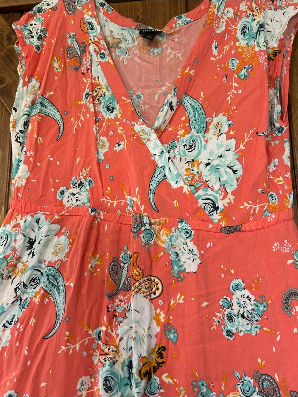 torrid Coral Floral Asymmetrical Dress - Picture 4 of 4